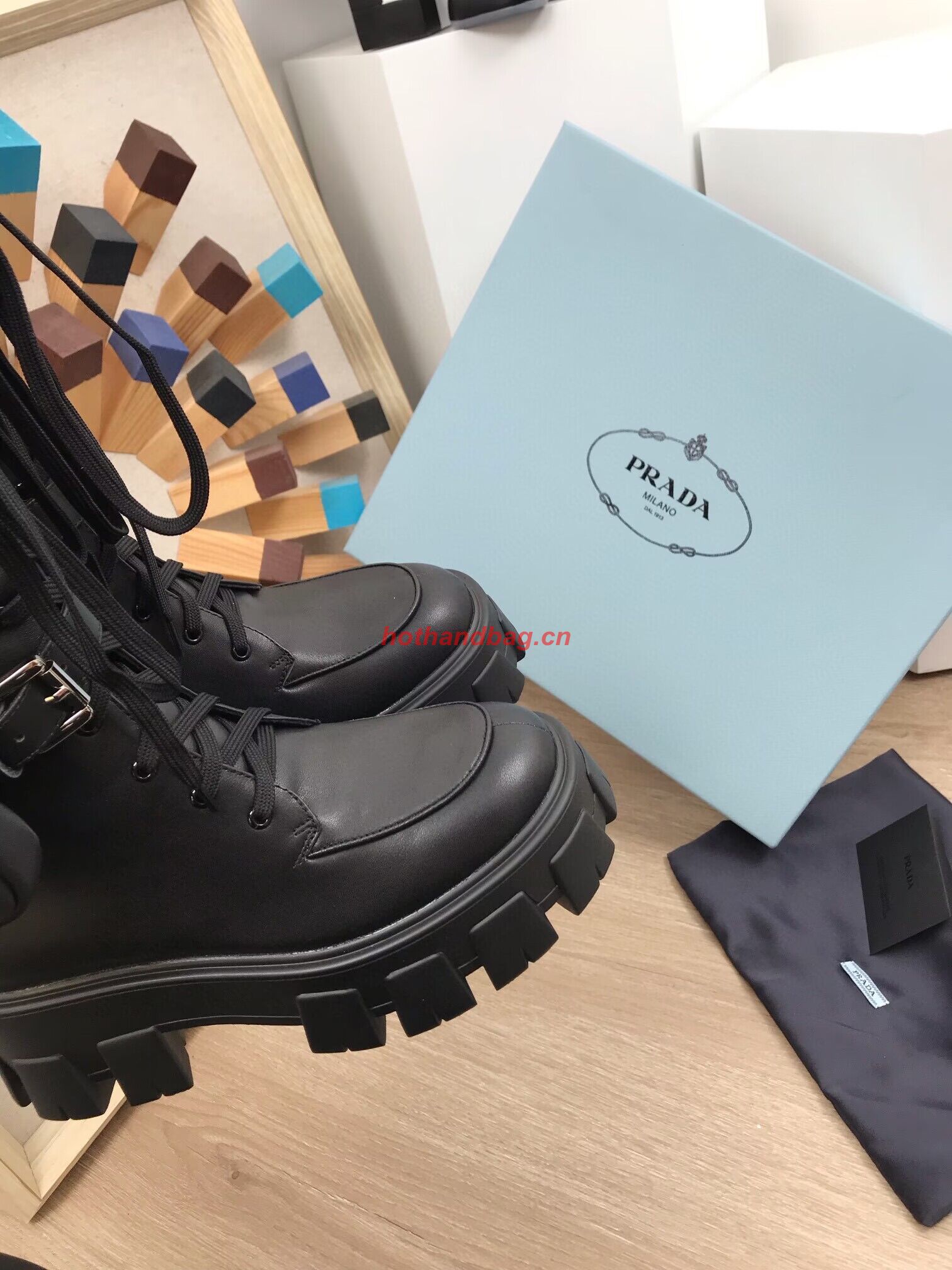 Prada High Martin Boots 6CM P53021 Black