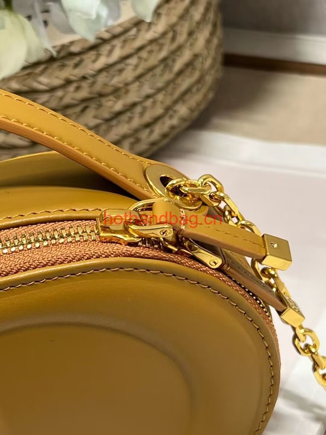 CD SIGNATURE OVAL CAMERA BAG Golden Saddle Calfskin with Embossed CD Signature S2201UMFV