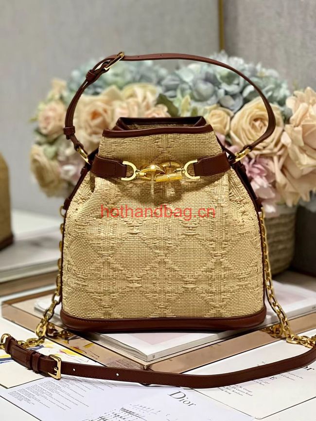 MEDIUM CEST DIOR BAG Natural Cannage Raffia M2271UM