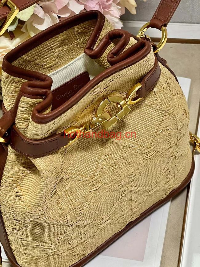 MEDIUM CEST DIOR BAG Natural Cannage Raffia M2271UM