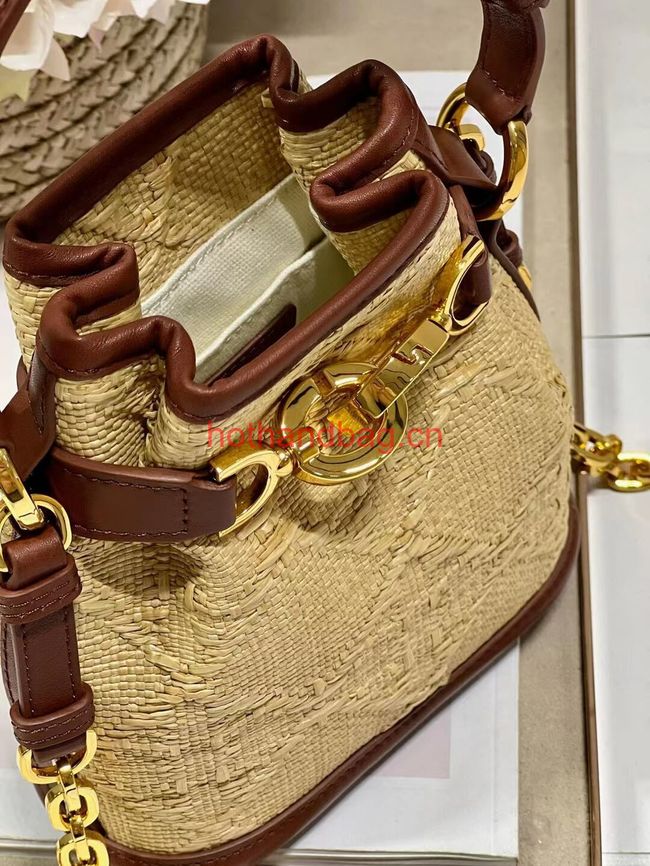 SMALL CEST DIOR BAG Natural Cannage Raffia M2272UB 