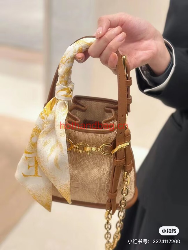 SMALL CEST DIOR BAG Natural Cannage Raffia M2272UB 