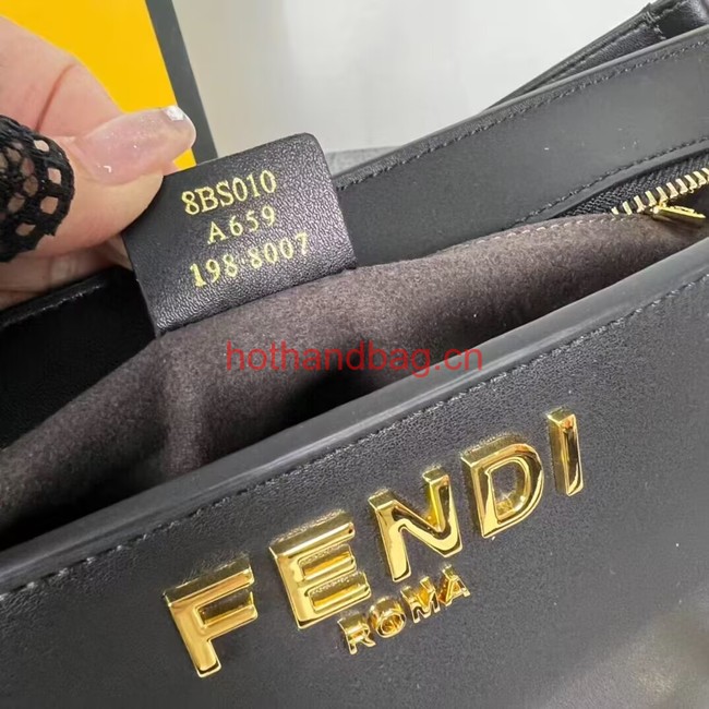 Fendi O Lock Zipper leather bag F1068 black