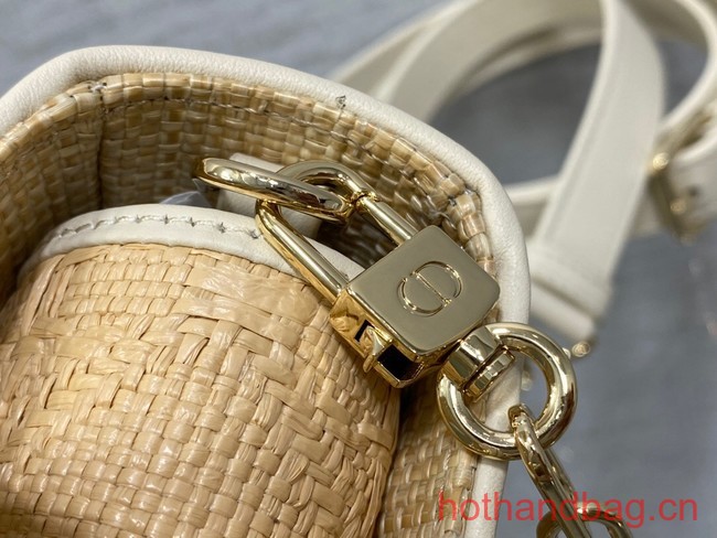 Dior SMALL LADY D-JOY BAG Natural Cannage Raffia M0613OW