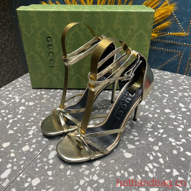 Gucci WOMENS HEELED METALLIC SANDAL 93604-6