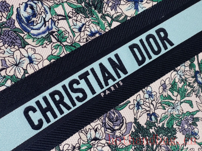 LARGE DIOR BOOK TOTE Multicolor Florilegio Embroidery M1286ZEMF-2