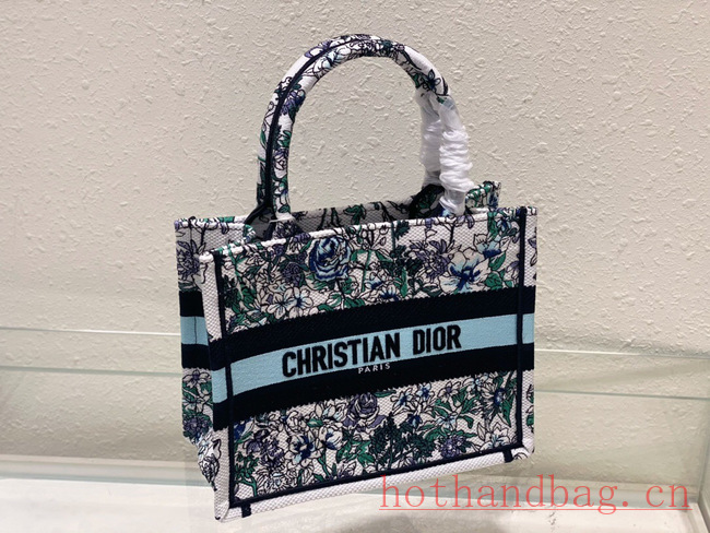 SMALL DIOR BOOK TOTE Multicolor Florilegio Embroidery M1296ZRG-2