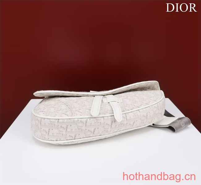 Dior Essentials SADDLE BAG Oblique Jacquard 1ADPO093 white