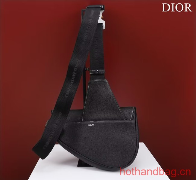 Dior Essentials SADDLE BAG Grained Calfskin 1ADPO093E BLACK