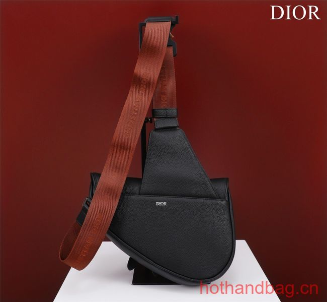 Dior Essentials SADDLE BAG Grained Calfskin 1ADPO093G BLACK