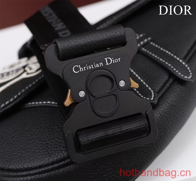 Dior Essentials SADDLE BAG Grained Calfskin 1ADPO093H BLACK