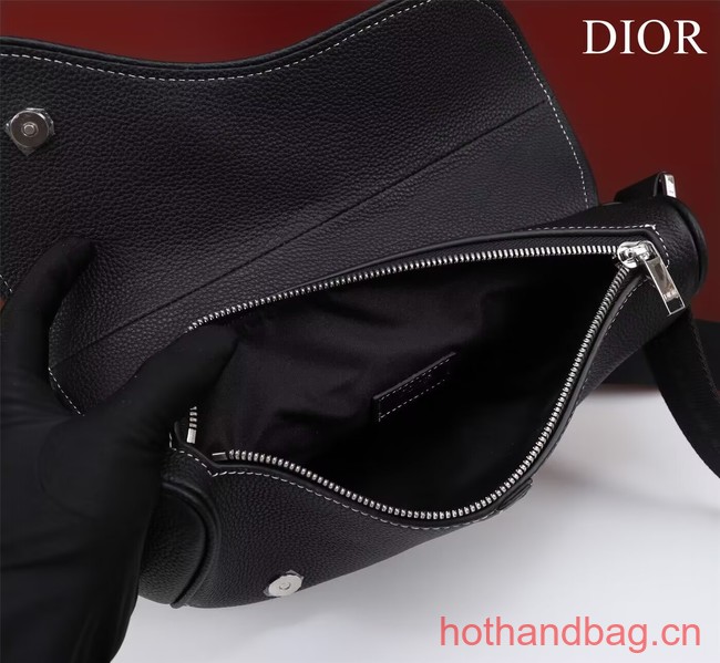 Dior Essentials SADDLE BAG Grained Calfskin 1ADPO093H BLACK