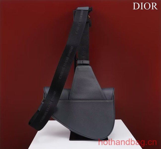 Dior Essentials SADDLE BAG Grained Calfskin 1ADPO093f-1 dark gray