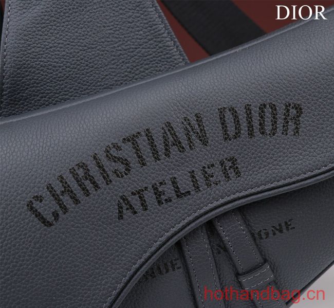 Dior Essentials SADDLE BAG Grained Calfskin 1ADPO093f-1 dark gray