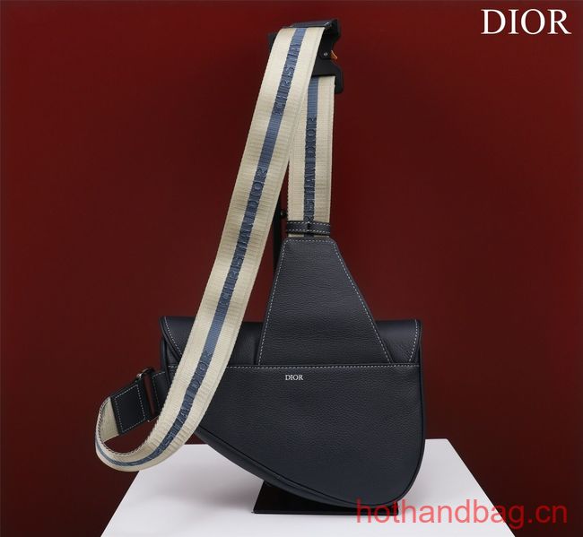 Dior Essentials SADDLE BAG Grained Calfskin 1ADPO093f-2 Royal Blue 