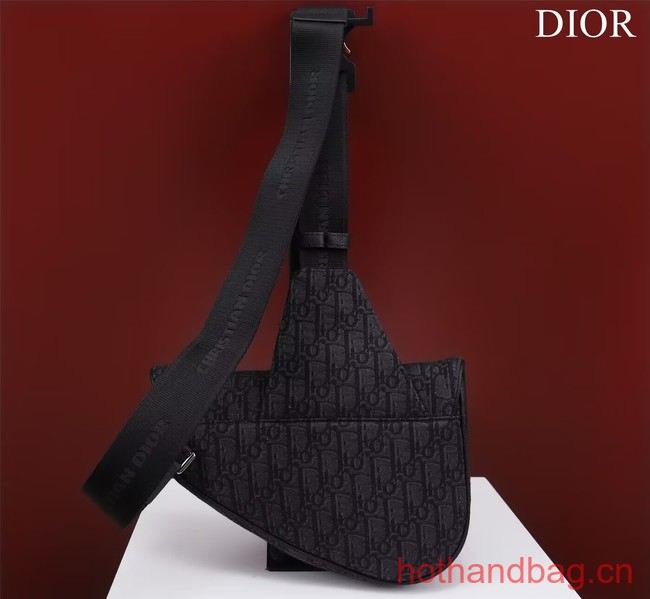 Dior Essentials SADDLE BAG Oblique Jacquard 1ADPO093 black