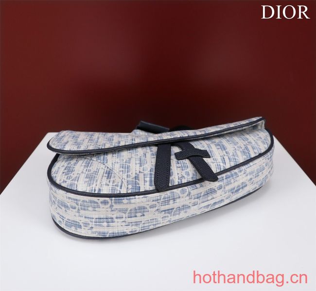 Dior Essentials SADDLE BAG Oblique Jacquard 1ADPO093 light blue