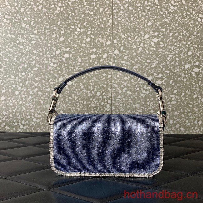 VALENTINO MINI LOCO imitation crystal shoulder bag WB0K53SL sky blue