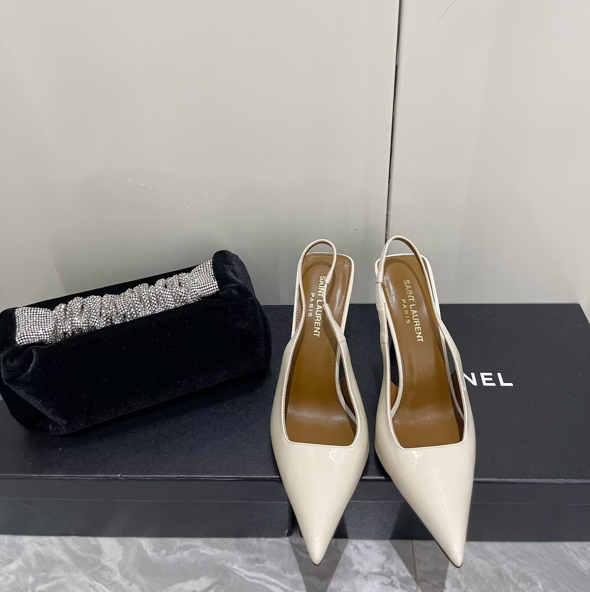 Saint Laurent Shoes heel height 10CM 63301 Cream