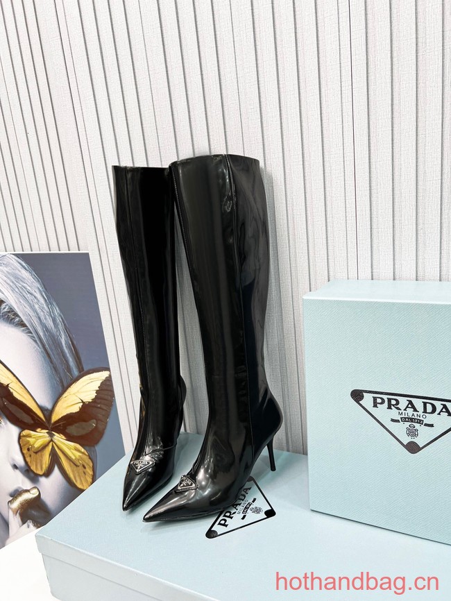 Prada Brushed leather boots 85 mm heel 93683-6