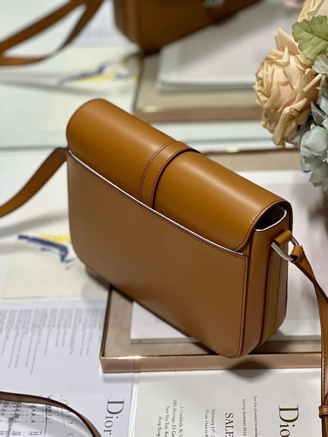 DIOR Calfskin Shoulder Bag C0561 Apricot