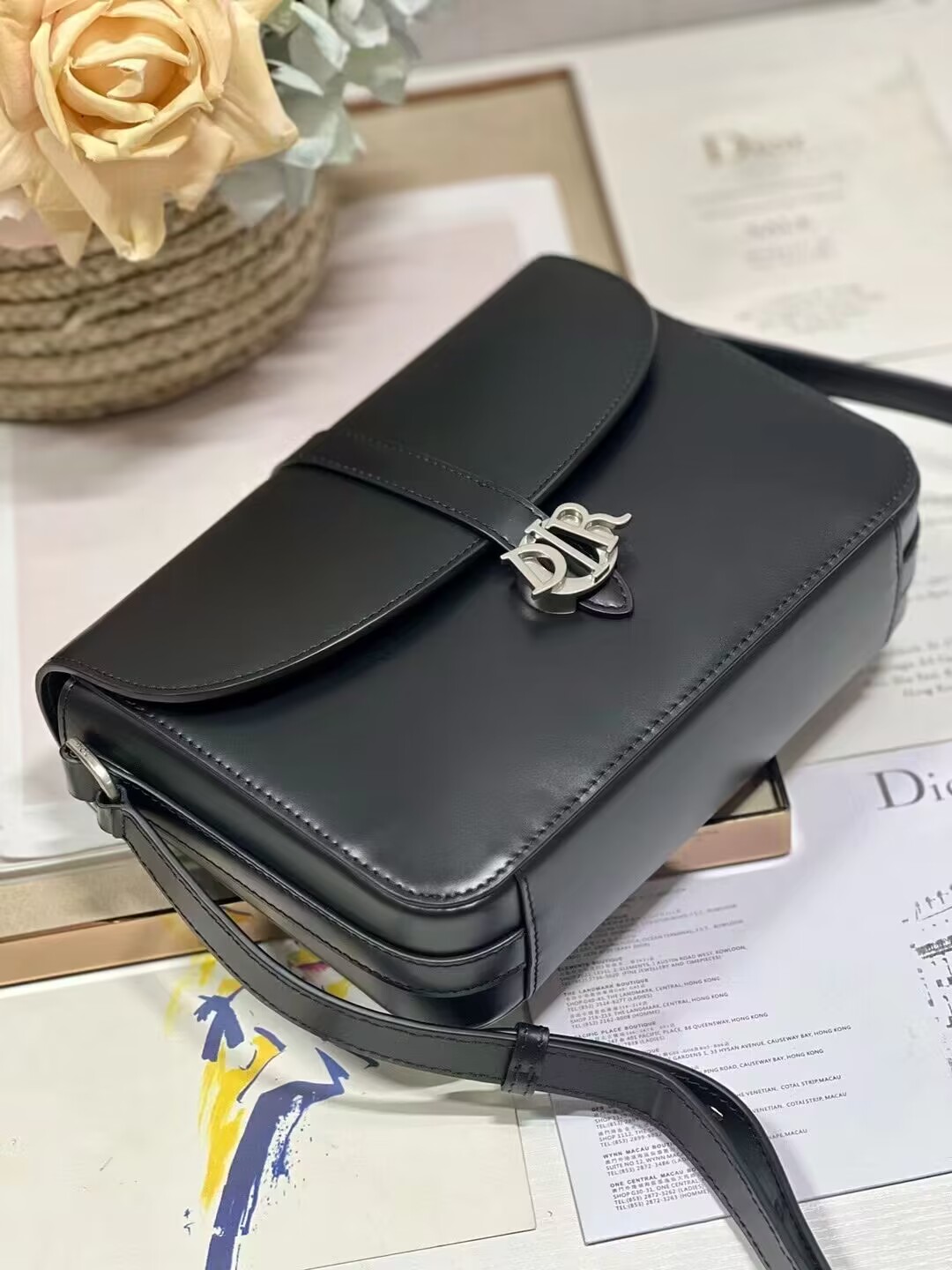 DIOR Calfskin Shoulder Bag C0561 black