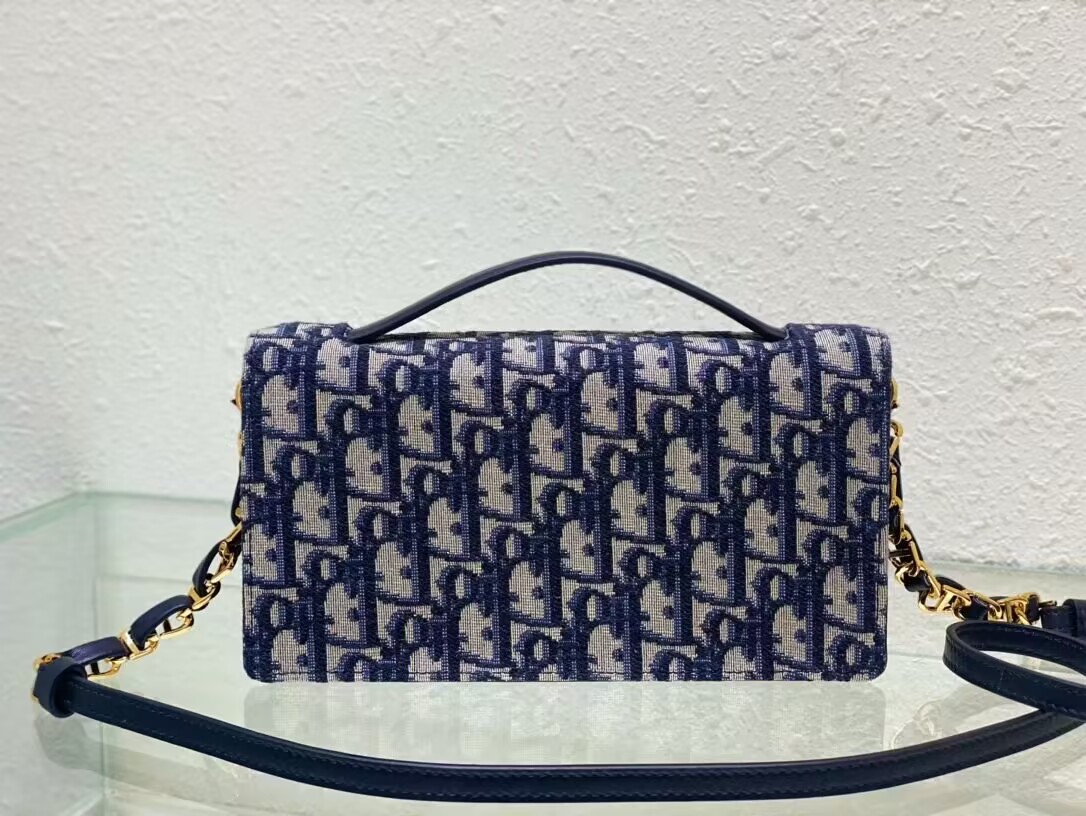 Dior CD SIGNATURE MINI BAG Blue Oblique Jacquard S2209U