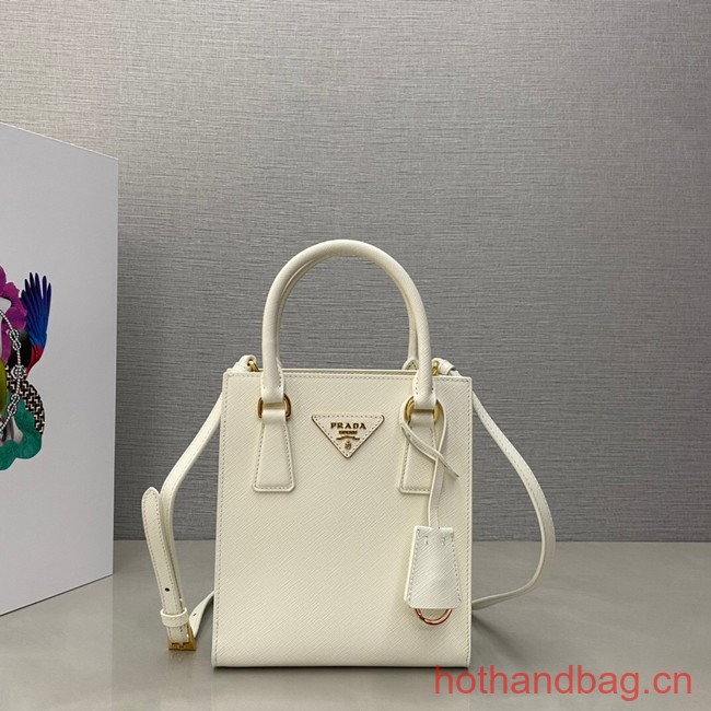 Prada Saffiano leather handbag 1BA358 white