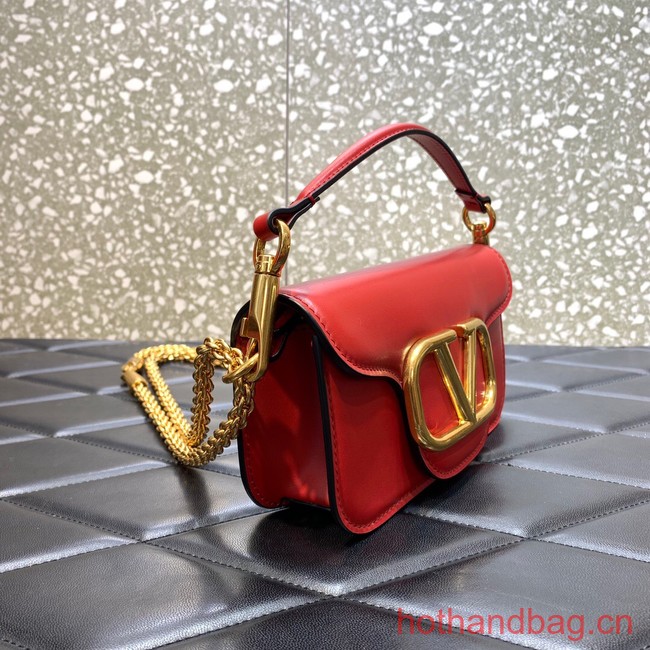 VALENTINO GARAVANI MINI LOCO Calf leather Shoulder Bag 1W2B0K red