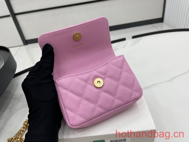 Chanel NANO CLUTCH WITH CHAIN A68128 pink