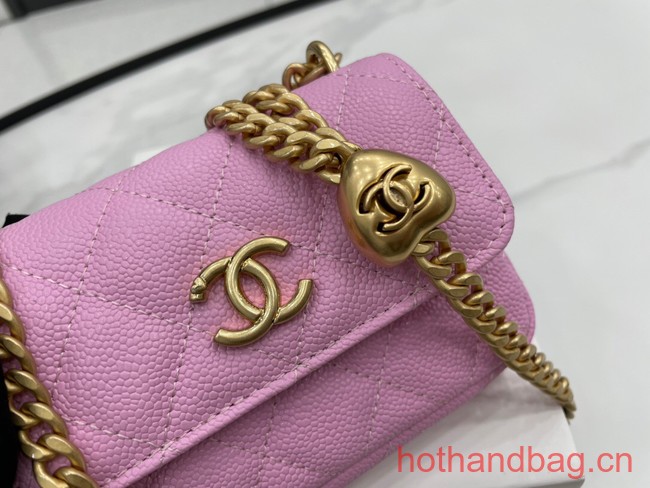 Chanel NANO CLUTCH WITH CHAIN A68128 pink