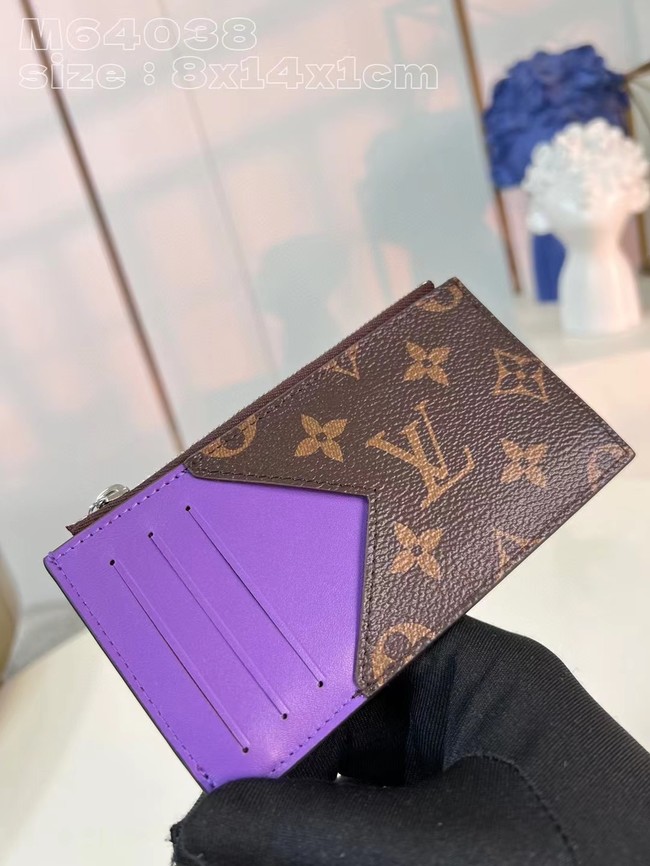 Louis Vuitton Coin Card Holder M82908 Purple