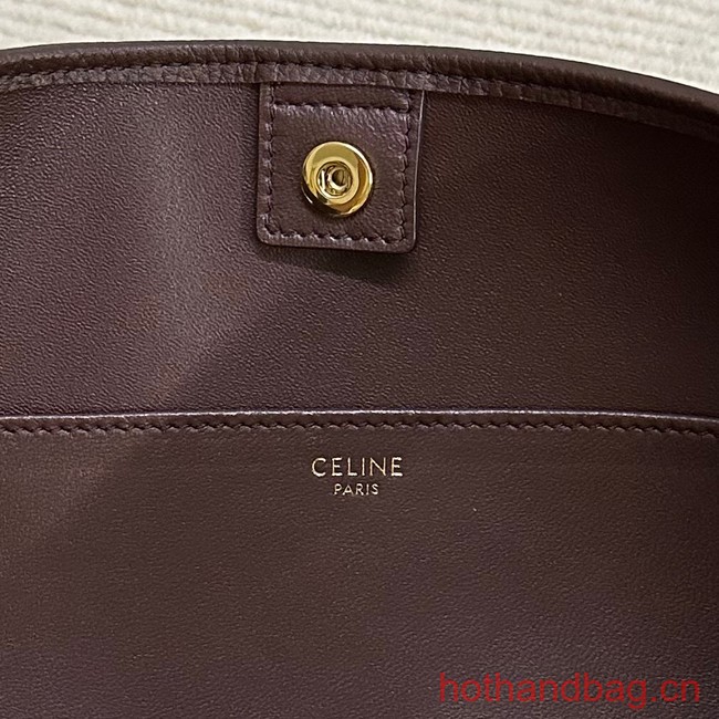 Celine MEDIUM NEWSPAPER BAG IN SUPPLE CALFSKIN 114253 Wine