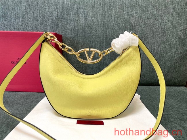 VALENTINO Vlogo Moon small leather HOBO bag chain N08J yellow