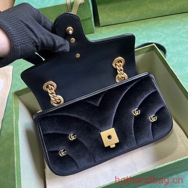 GUCCI GG MARMONT velvet MINI SHOULDER BAG 446744 black