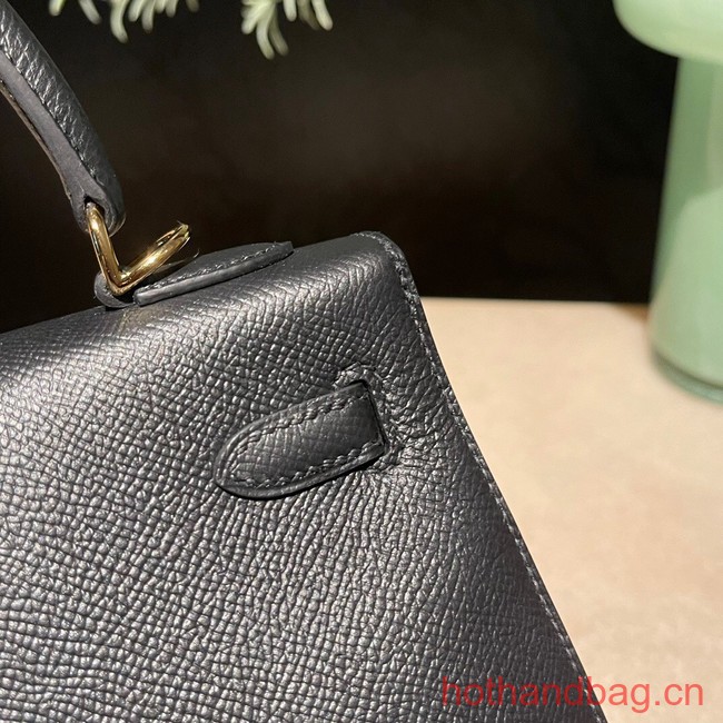 Hermes original Kelly Epsom Leather KL25 black