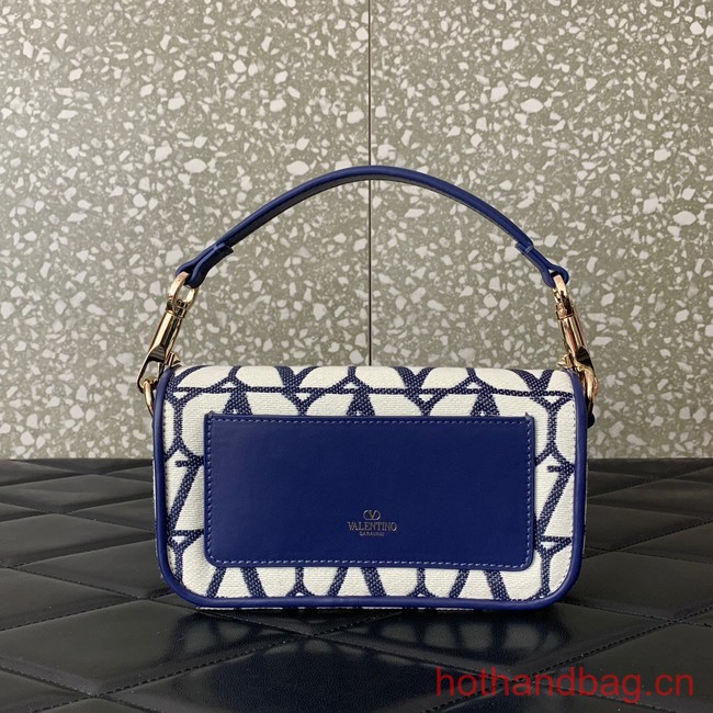 VALENTINO V logo MINI LOCO sheepskin and fabric bags B0L97 Blue