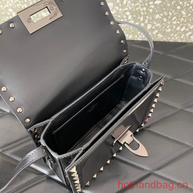 VALENTINO GARAVANI ROCKSTUD23 Small calfskin bag ZS098 silver&gray