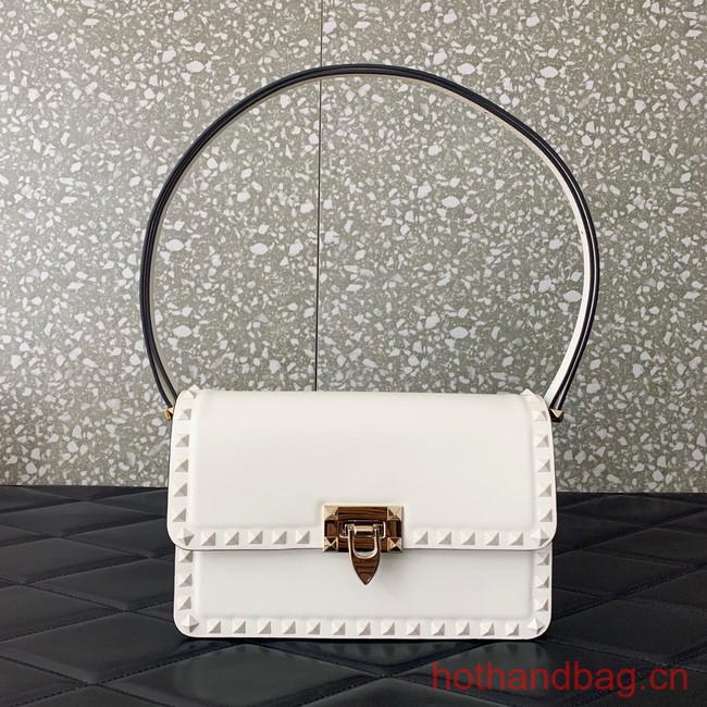 VALENTINO GARAVANI ROCKSTUD23 calfskin bag AZS098 white