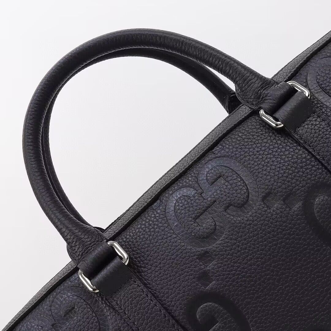 Gucci Jumbo GG Leather Briefcase 658573 Black 