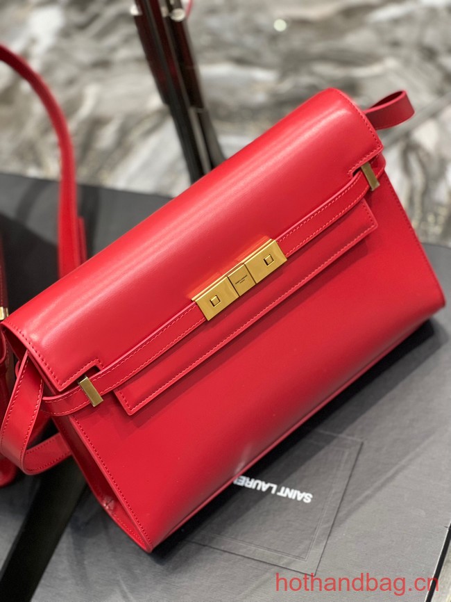 SAINT LAURENT MANHATTAN SHOULDER BAG IN BOX SAINT LAURENT LEATHER 5792710 RED