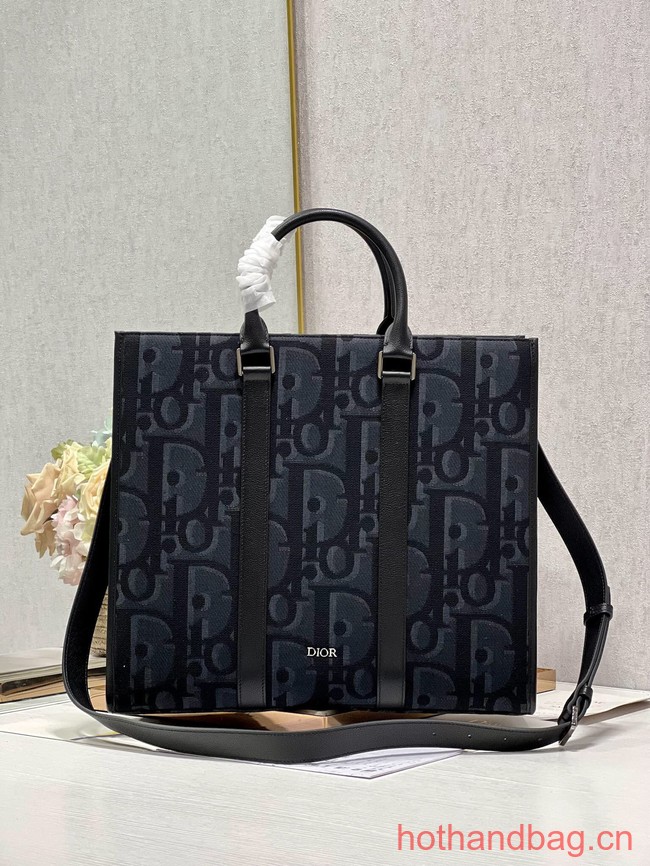 DIOR WEEKENDER 40 BAG Black Maxi Dior Oblique Jacquard 1ESDU134