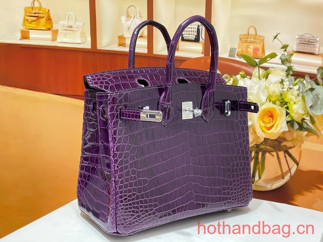 Hermes Birkin 30CM Original Crocodile Leather Bag 5530 Deep Purple