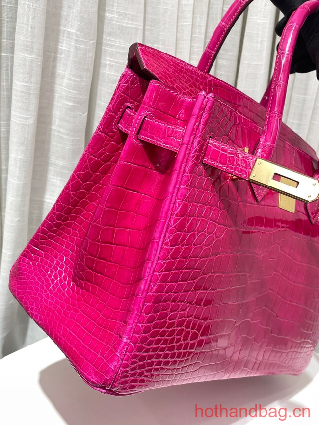 Hermes Birkin 30CM Original Crocodile Leather Bag 5530 rose