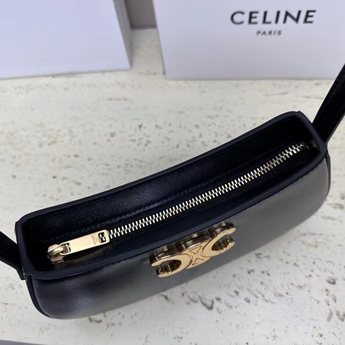 Celine MEDIUM TILLY BAG IN SHINY CALFSKIN 115703 black