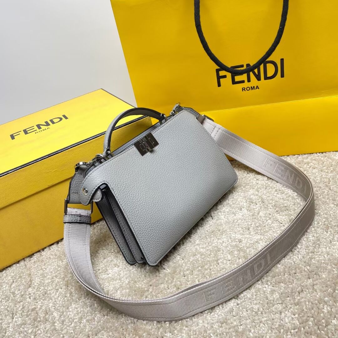 Fendi Peekaboo ISeeU XCross leather bag 7VA582A Light gray