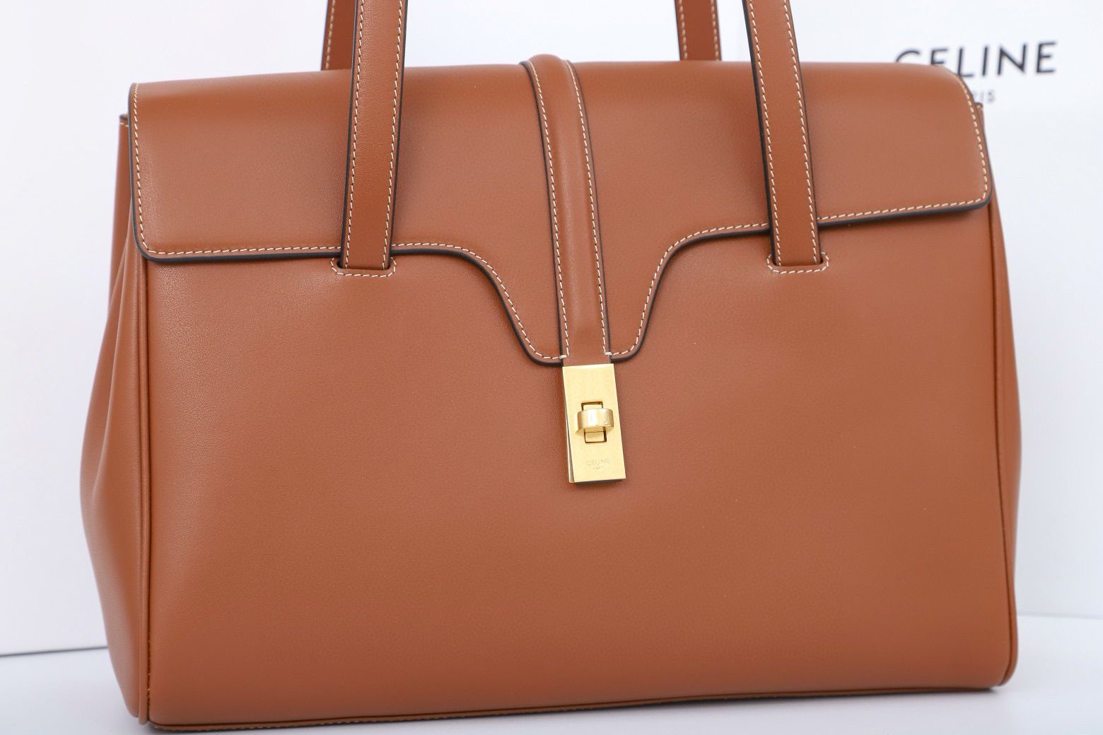 Celine Medium SOFT 16 BAG IN SUPPLE GRAINED CALFSKIN 195543 Brown