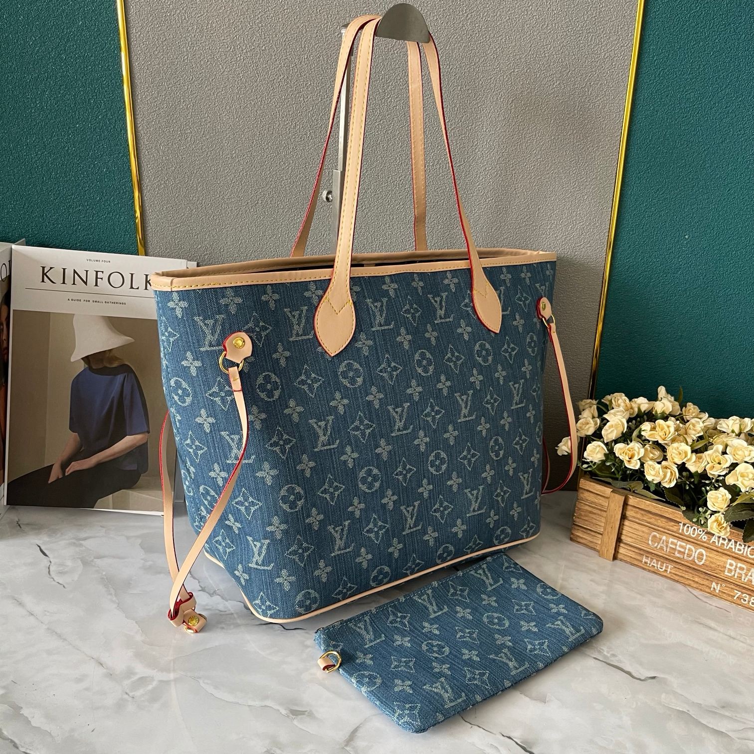 Louis Vuitton Neverfull MM M40995 Denim Blue