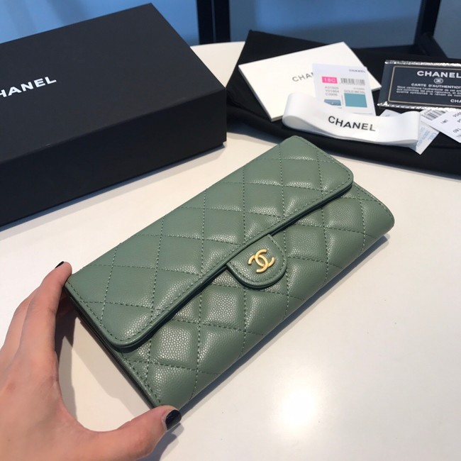 CHANEL FLAP WALLET 31505 Green