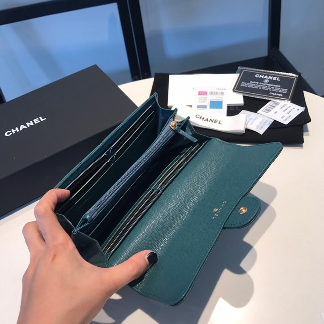 CHANEL FLAP WALLET 31505 Dark Green